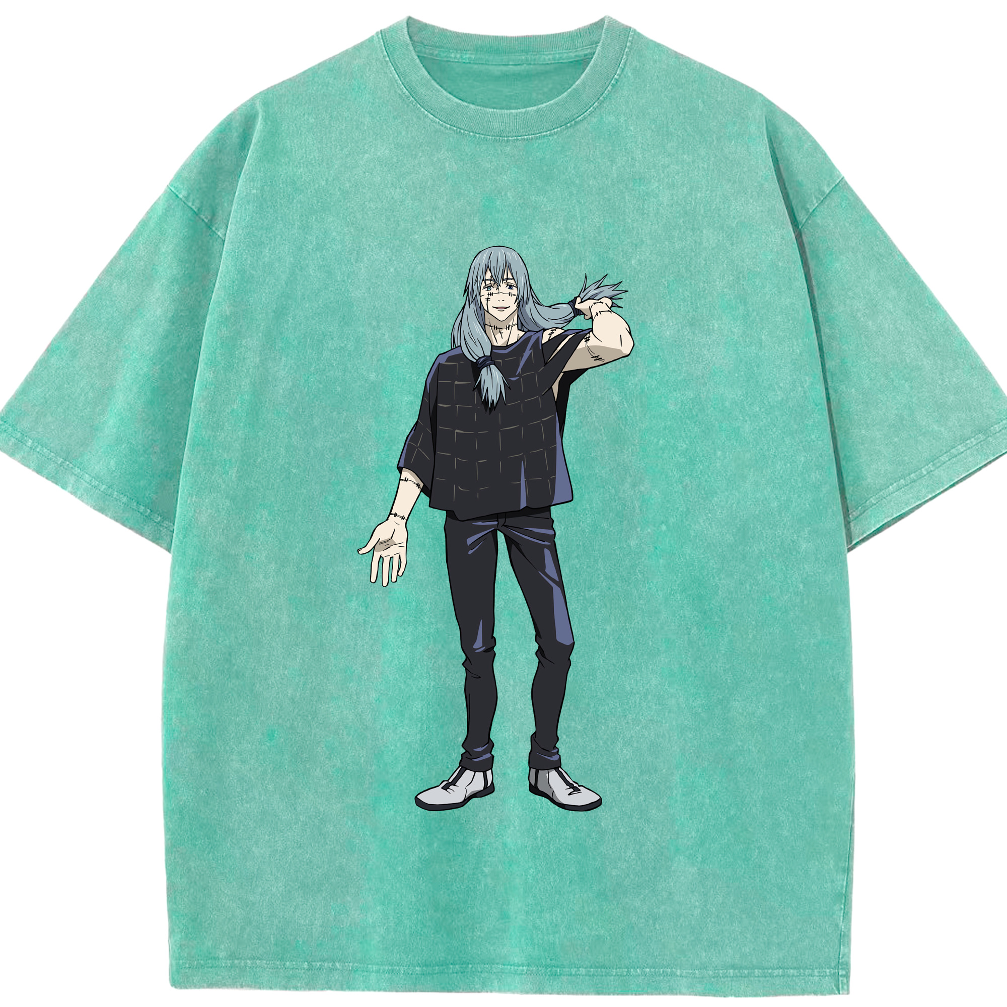 （画像用） 呪術廻戦 Jujutsu Kaisen 綿100% ヴィンテージ風 半袖Tシャツ（フロントプリント）